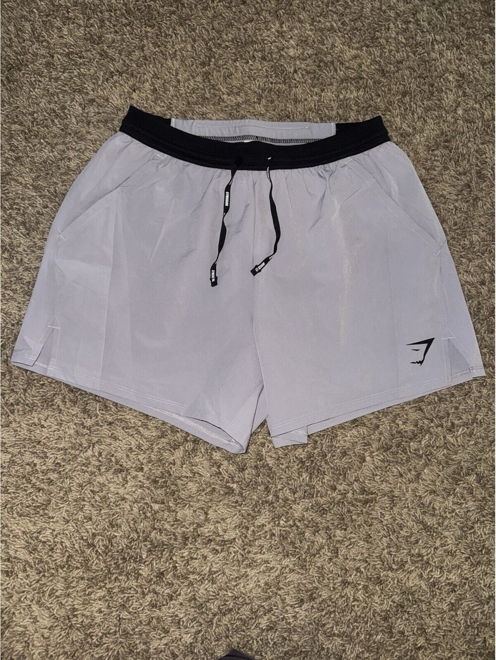 NEW Gymshark Men's Slim Fit Lightweight Weekend Shorts Grey & Black SMALL NWOT